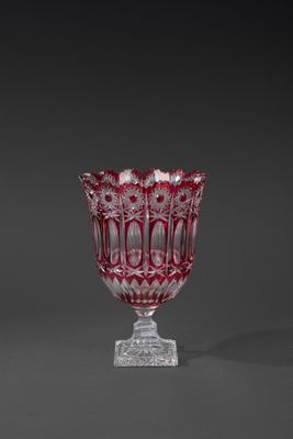 STEFANATO à MURANO Vase calice en cristal doublé rose à déco…