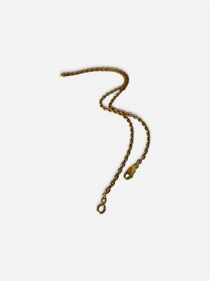 une image représentant un collier en or avec une chaîne sur fond blanc