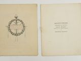 an old book with a drawing of a clock on it