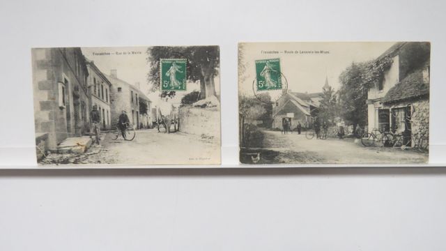 Fransèches : Lot de 2cpa. Rue de la Mairie (1 coin cassé) + Route...