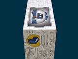 a box with a picture of a robot inside of it