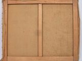 an old picture of a piece of cardboard on a white surface