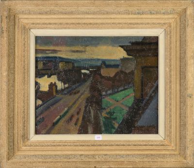une image représentant un tableau où l'on voit un train qui avance sur une voie ferrée