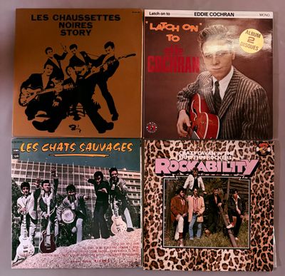 quatre vinyles des Chassettes datant de l'époque du rockabilly