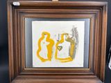 une image représentant un tableau où figurent un homme et une femme sur fond noir