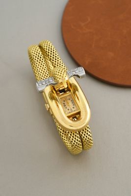 RENNA WATCH Très originale montre à secret en or jaune 18K 7… - Photo 1