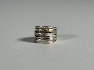 sterling silver stacking ring with star charm