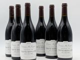 six bouteilles de vin sont alignées sur une surface blanche