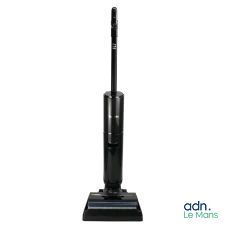 an image of a black vacuum cleaner on a white background