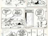 a comic strip with a cartoon of a man and a woman in the background