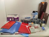 a table with a lot of supplies on top of it