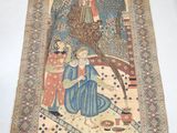 a rug with a picture of a man and a woman on it