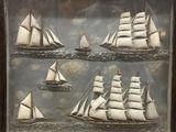 a picture of a picture of a group of sailboats in the water