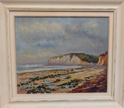 Michèle Delaunay ( née en 1942) - Bord de mer à Vareugeville…