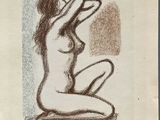 l'image d'un dessin d'une femme nue assise sur le sol