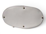 a close up of a white purse on a white surface