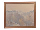 an image of a painting of a cityscape in a gold frame