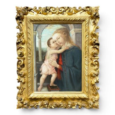 une image d'une peinture représentant une femme tenant un bébé