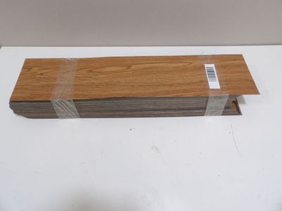 Lames de lino adhésifs effet parquet marron - 8. - Photo 1