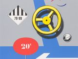 a picture of a pinball game with a yellow wheel