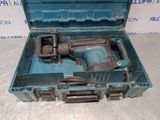 a blue tool box with a hammer inside of it