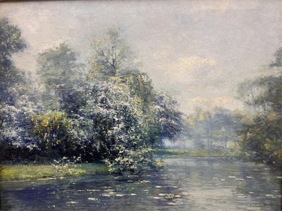 Louis VAN ENGELEN (1856-1940). Etang au printemps.