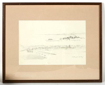 Ecole XIX - "Deux vues de Cherbourg" sur la même feuille de …