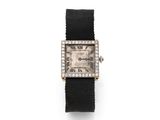 Montre-bracelet Cartier pour femme, sertie de diamants, en or 18 carats