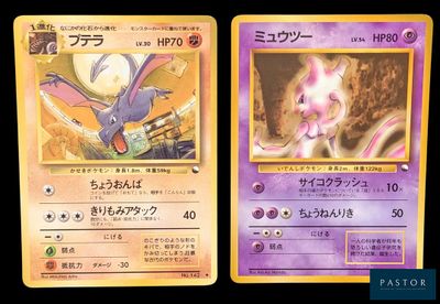 deux cartes Pokémon présentant des motifs différents, sur fond noir