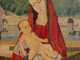 an image of a painting of a woman holding a baby