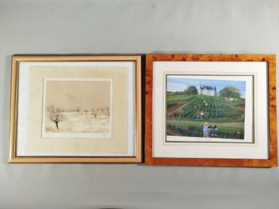 deux tableaux encadrés accrochés au mur du salon