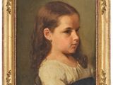 un tableau représentant une jeune fille en robe blanche aux longs cheveux