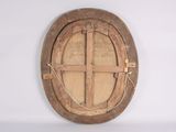 a picture of a wall with a wooden frame on it