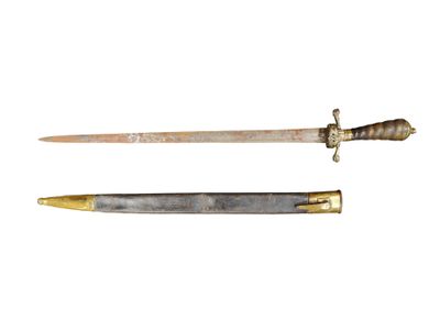 an old dagger and a knife on a white background