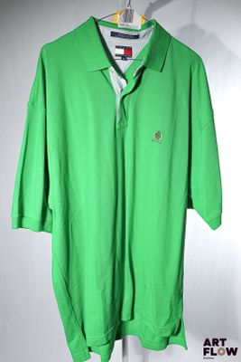 TOMMY HILFIGER - Polo vert à manches courtes en coton - Tail…