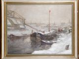 une image d'une peinture de bateaux sur l'eau