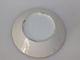 a close up of a white toilet bowl with the lid down