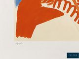 a picture of a picture of an orange and blue painting