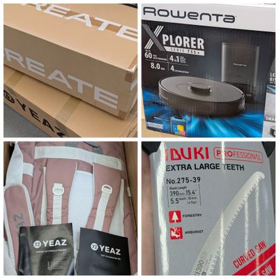 plusieurs photos différentes d'une boîte contenant quelques objets