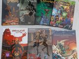 beaucoup de bandes dessinées sur la table