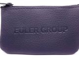 a close up of a purple purse with a zipper on it