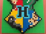 a close up of a lego picture of a person on a motorcycle