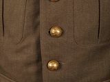 a close up of a military uniform on a mannequin mannequin