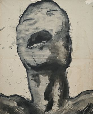 une image représentant un tableau d'un homme qui lève la tête vers le ciel