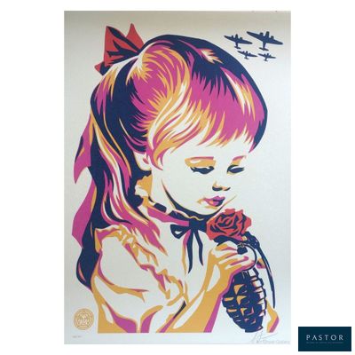 an image of a poster of a little girl holding a flower