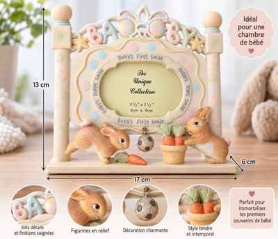 une photo d'un cadre contenant une image représentant des lapins et des carottes