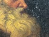 a painting of an old man with a long beard and a white beard