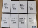 six boxes of apple products are stacked on top of a cardboard box