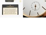 a picture of a clock with a card attached to it