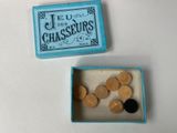 a small box that has some wooden buttons in it